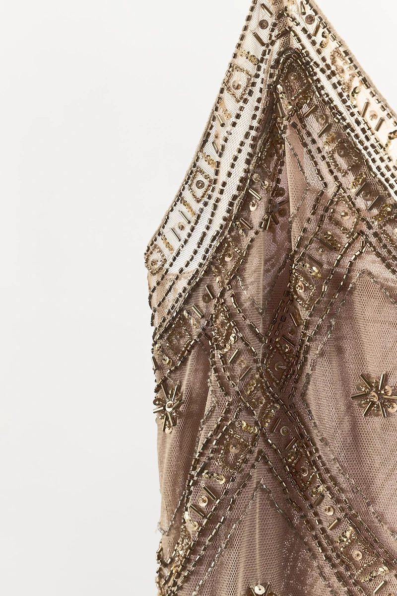 EMBROIDERED TULLE DRESS