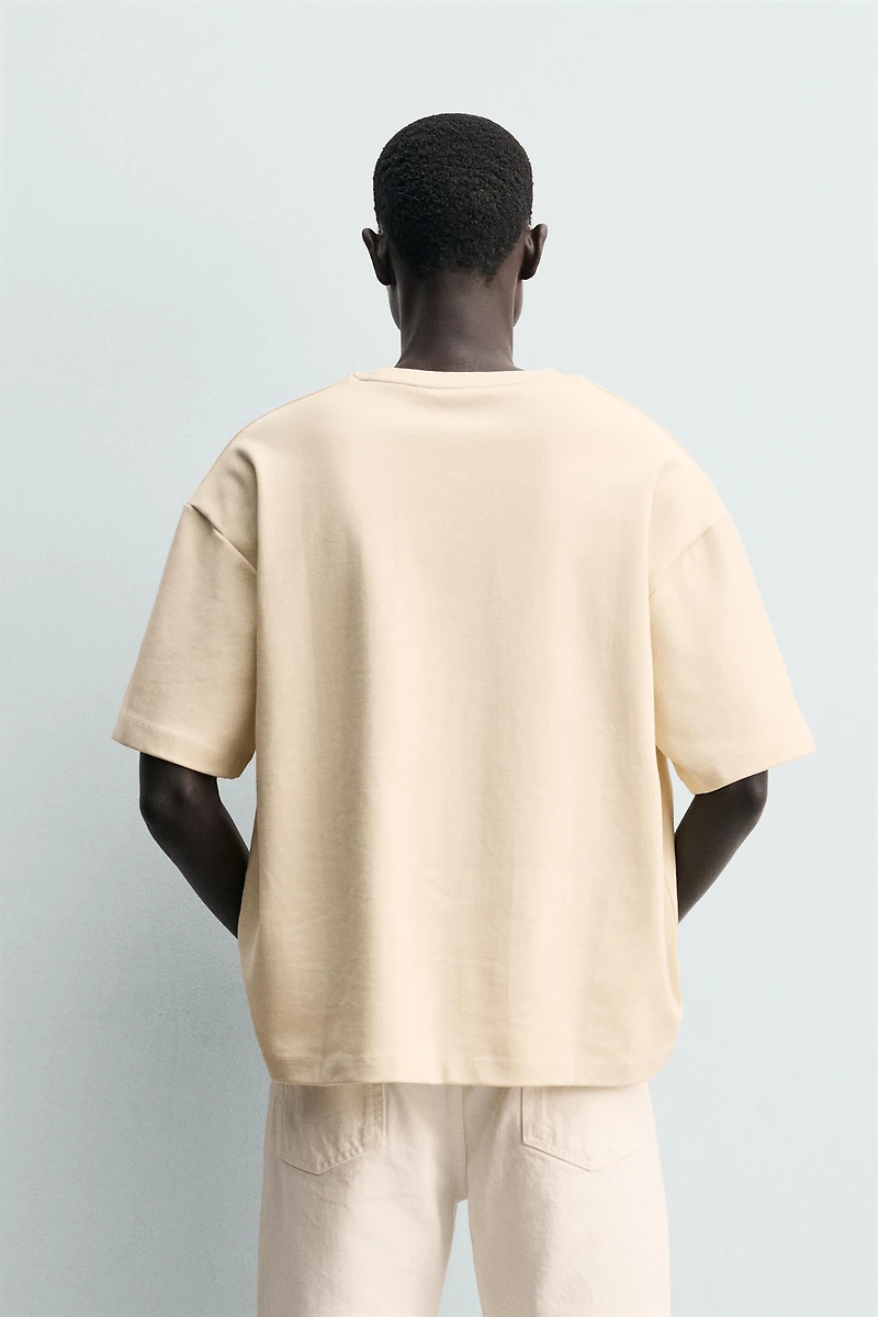 MIXED TEXTURE PATCH T-SHIRT