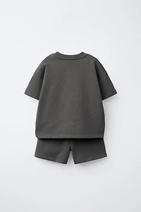 JOGGING T-SHIRT AND BERMUDA SET WITH LABEL