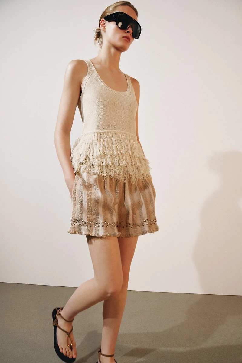 ZW COLLECTION RUSTIC STRIPED BERMUDA SHORTS
