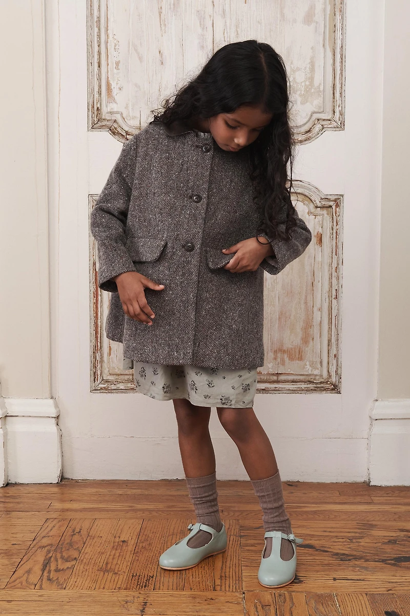 2-5 YEARS / VELVET COLLAR WOOL BLEND COAT LIMITED EDITION