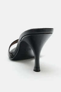 LEATHER HEELED SANDALS