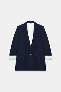 VESTE À MANCHES RETROUSSÉES ET POIGNETS IMPRIMÉS