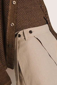 100% LINEN WIDE FIT WRAP SHORTS