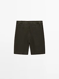 100% linen Bermuda shorts
