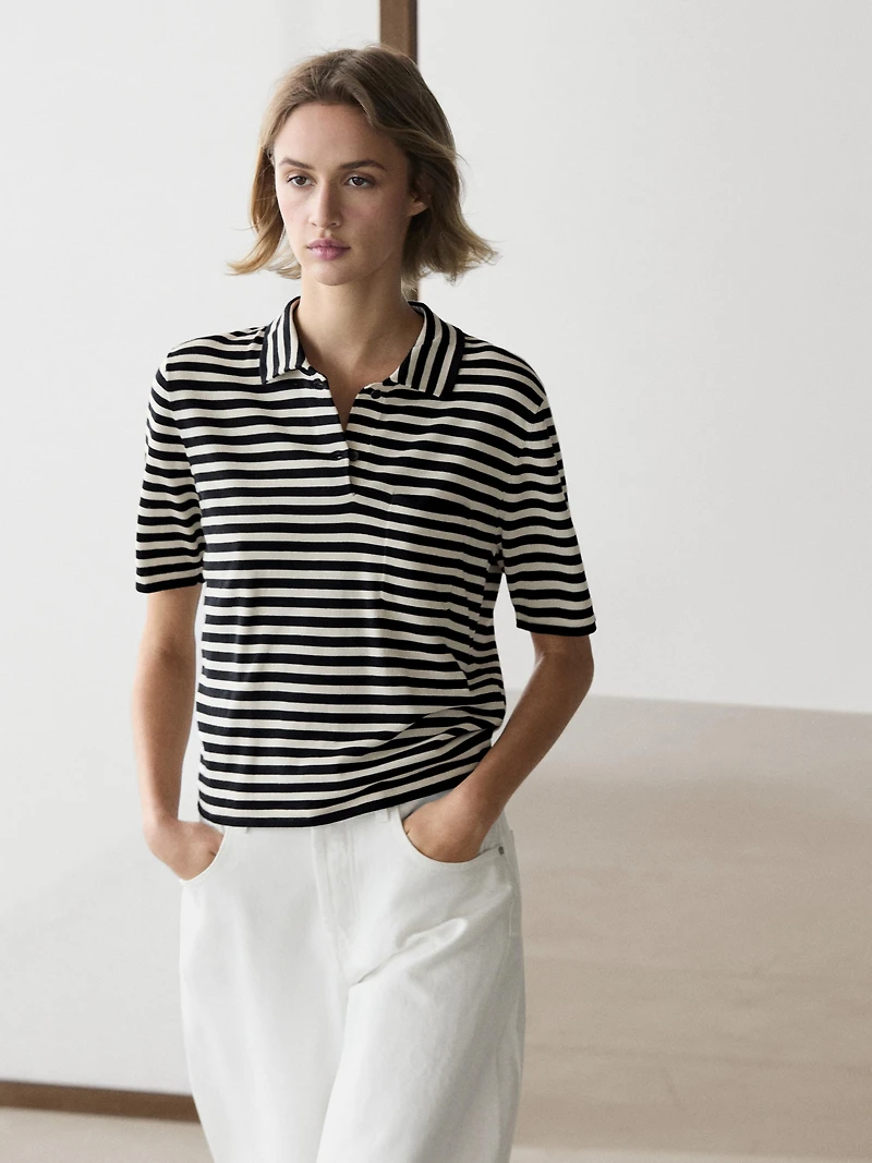 Polo en maille avec poche