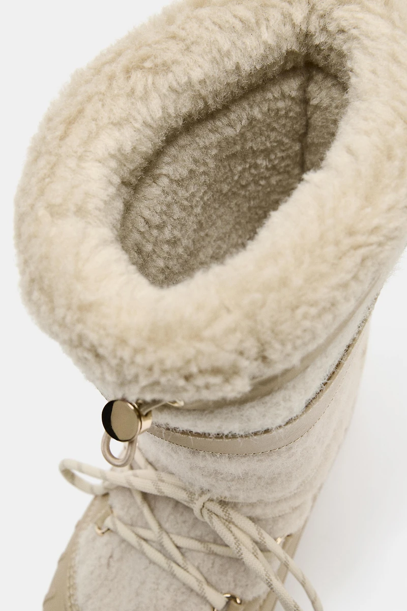FAUX SHEARLING ANKLE BOOTS SKI COLLECTION