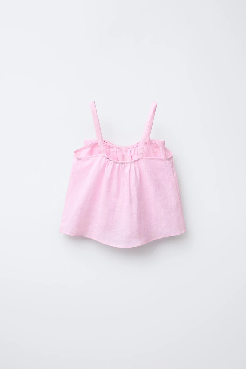100% LINEN BOW TOP