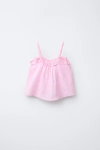 100% LINEN BOW TOP