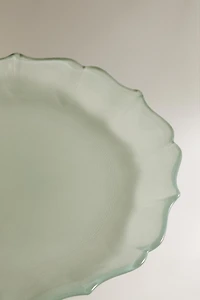 WAVY GLASS DESSERT PLATE