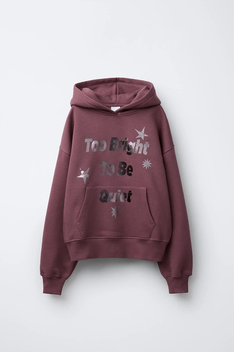 HOODIE WITH SHINY TEXT