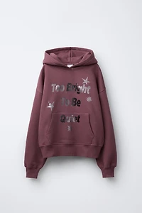 HOODIE WITH SHINY TEXT