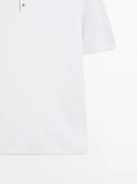 100% cotton textured knit polo shirt