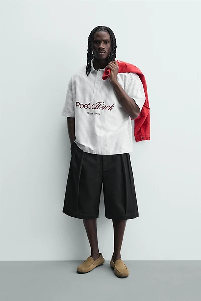 RELAXED FIT PLEATED SHORTS