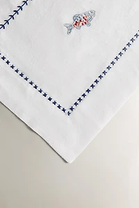 CHEMIN DE TABLE BRODERIE POISSONS