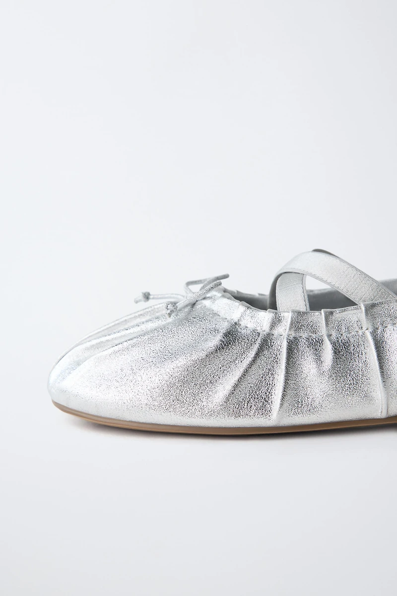 METALLIC BALLET FLATS