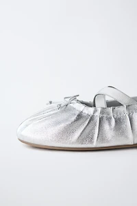 METALLIC BALLET FLATS
