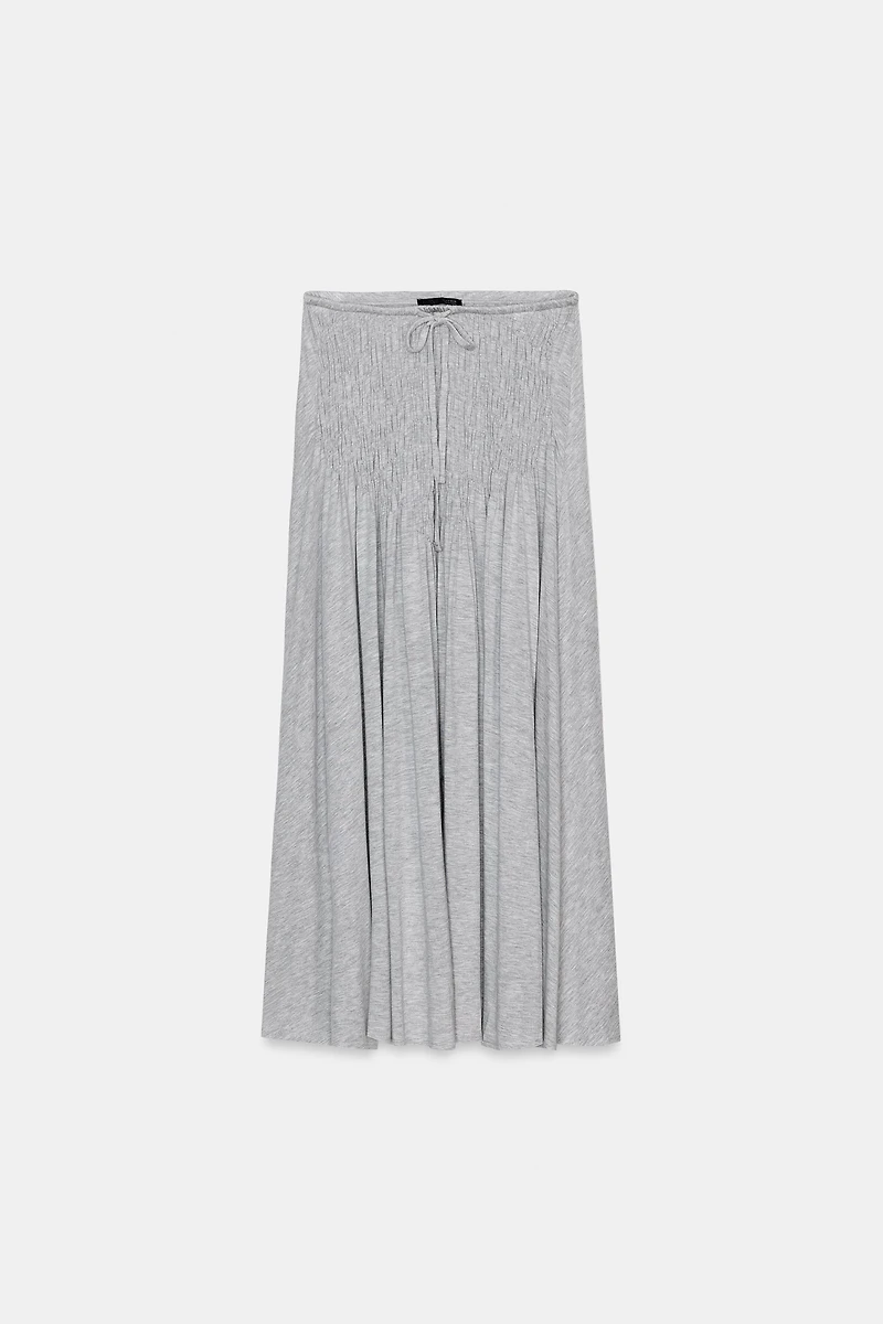 RUFFLED MIDI SKIRT