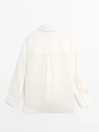 Flowing linen and cotton shirt with opening