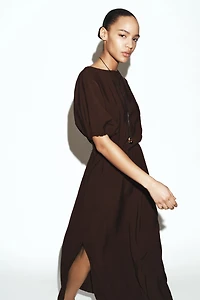 ROBE MI-LONGUE FLUIDE PLIS