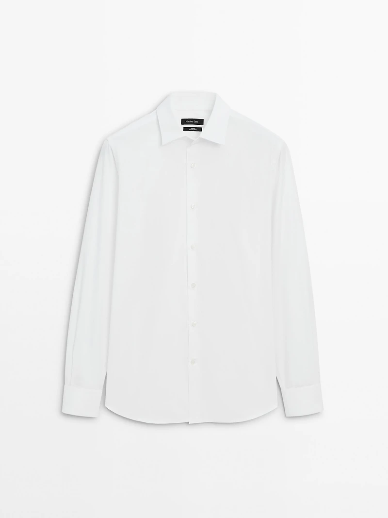 Slim fit 100% cotton poplin shirt
