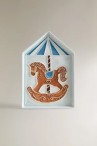 ASSIETTE ENFANT GRÈS CHEVAL NOËL