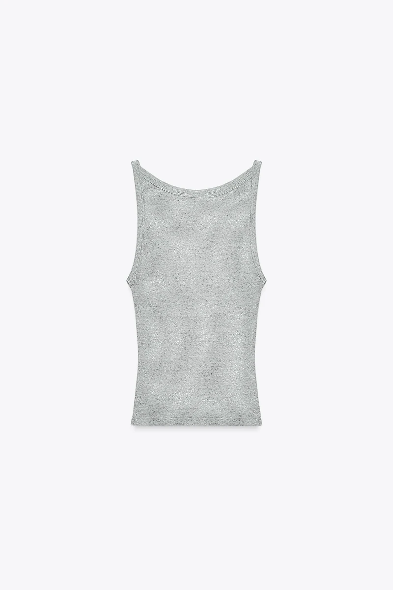 TOP HALTER CÔTELÉ
