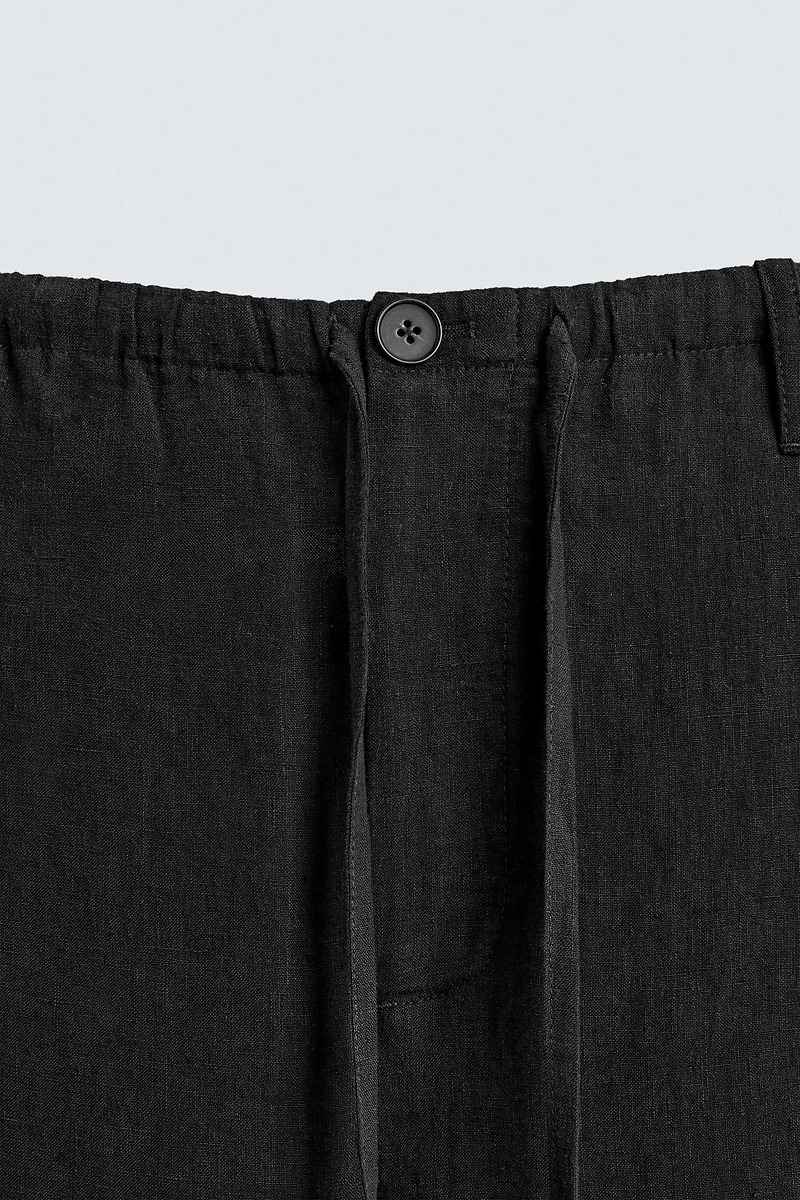 RELAXED FIT 100% LINEN PANTS