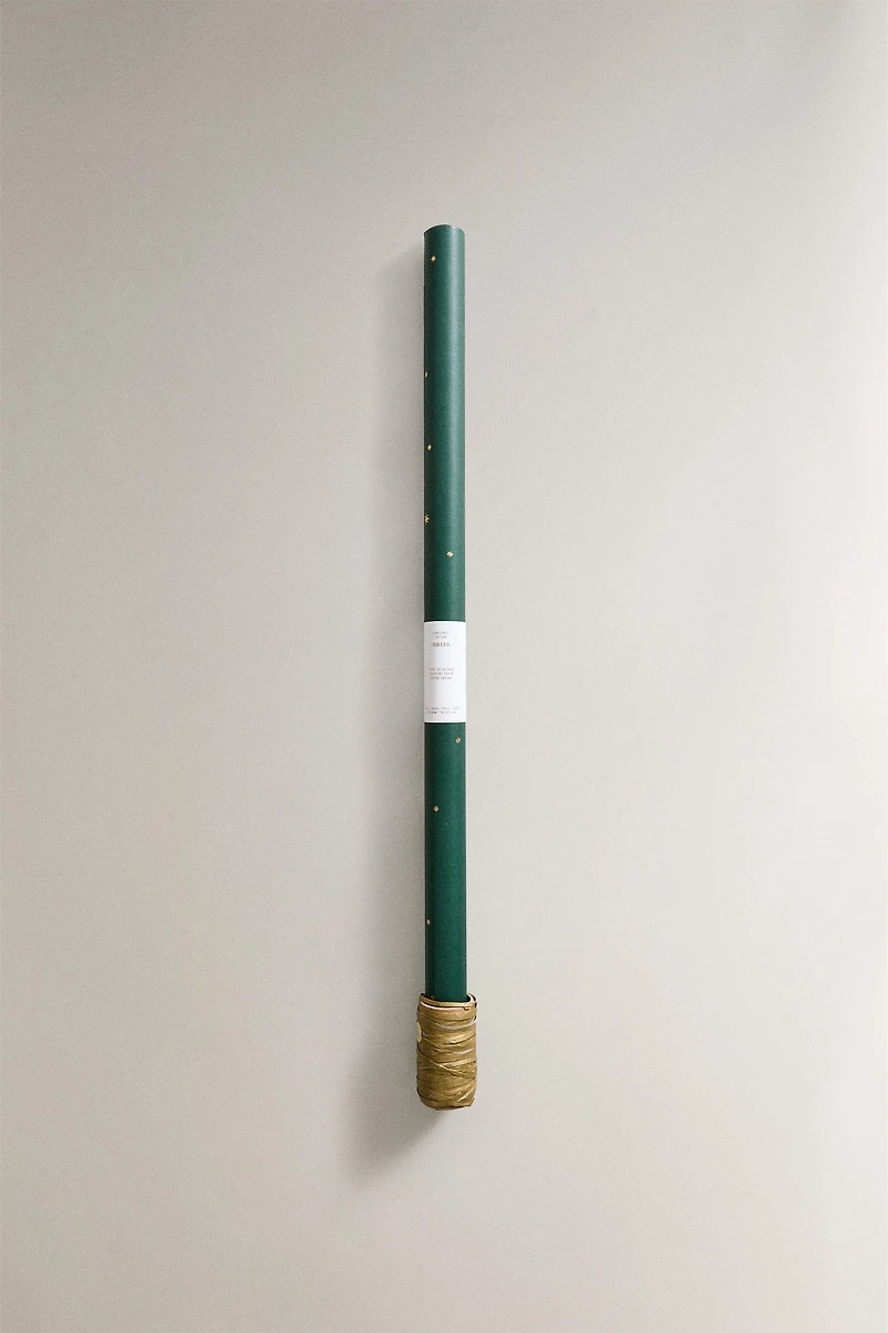 SET OF CHRISTMAS STAR GIFT WRAPPING PAPER AND RIBBON BOW