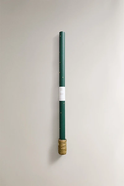 SET OF CHRISTMAS STAR GIFT WRAPPING PAPER AND RIBBON BOW