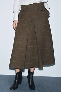 PLAID WOOL SKIRT ZW COLLECTION