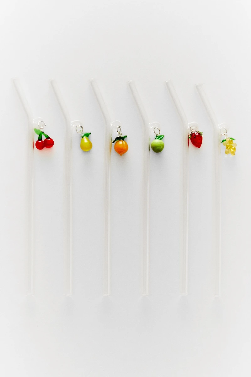 BOROSILICATE FRUIT STRAW PACK (PACK OF 6)