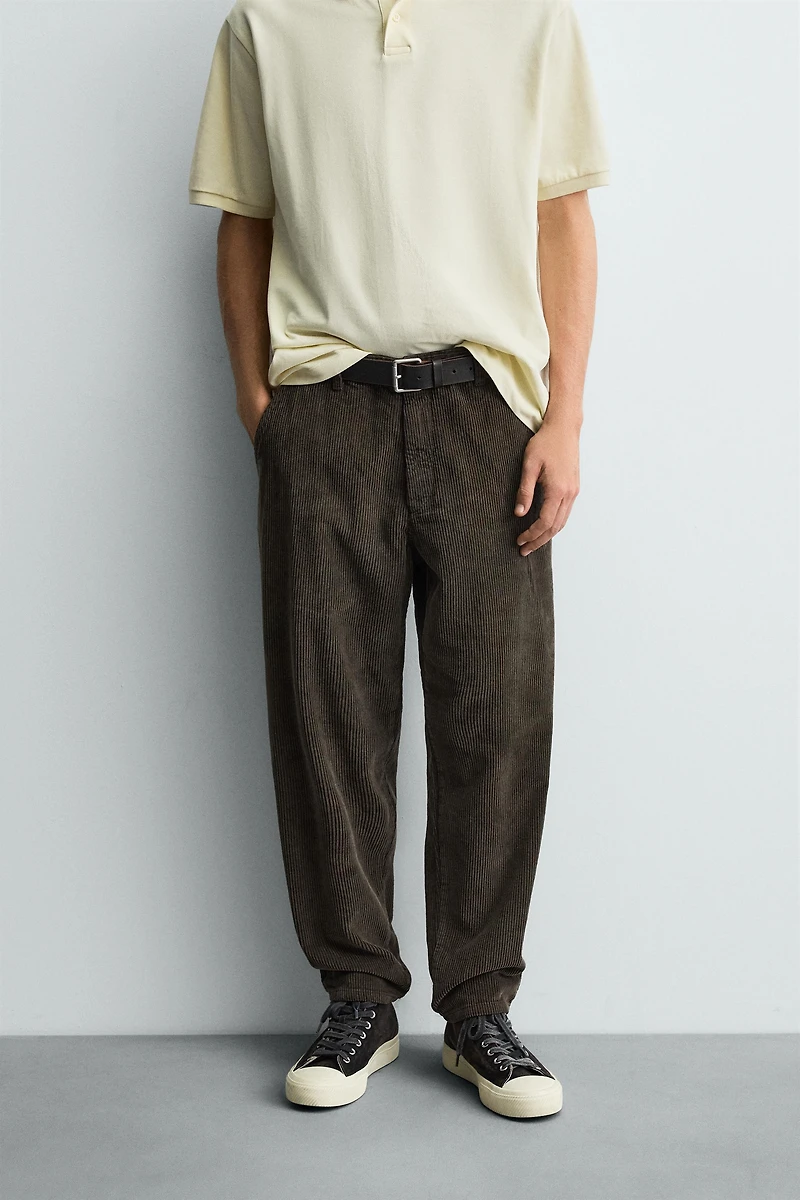 TAPERED FIT CORDUROY PANTS