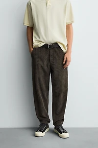 TAPERED FIT CORDUROY PANTS