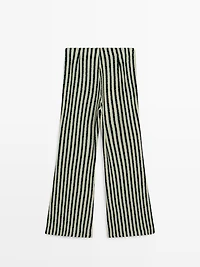 Striped flare fit trousers