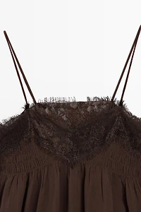 Camisole top with contrast lace detail