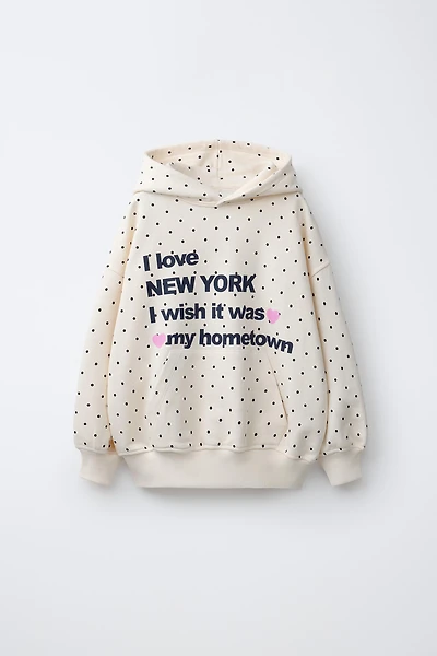 POLKA DOT & TEXT HOODIE