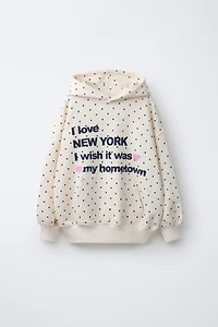 POLKA DOT & TEXT HOODIE