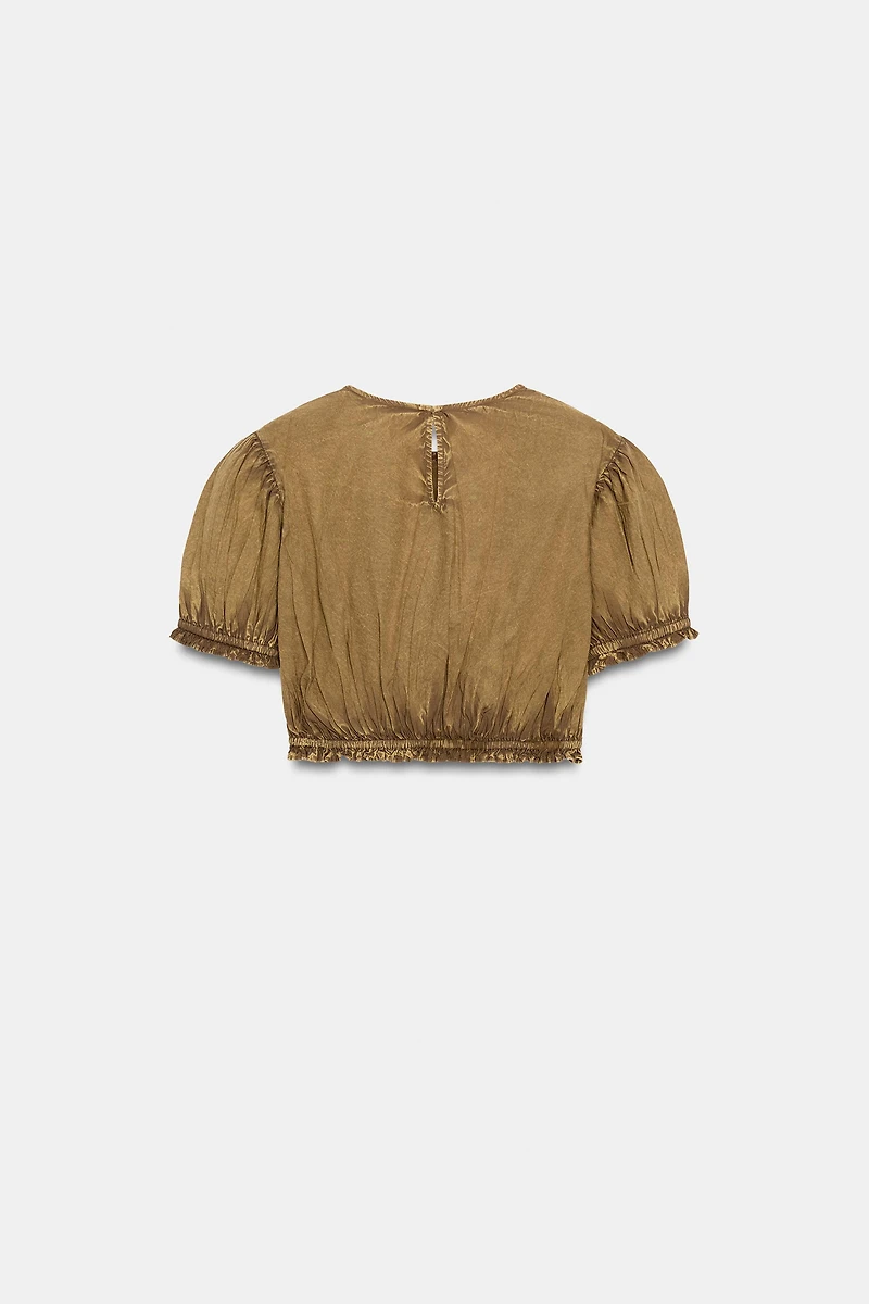 WASHED POPLIN CROP TOP