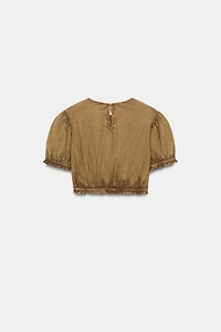 WASHED POPLIN CROP TOP