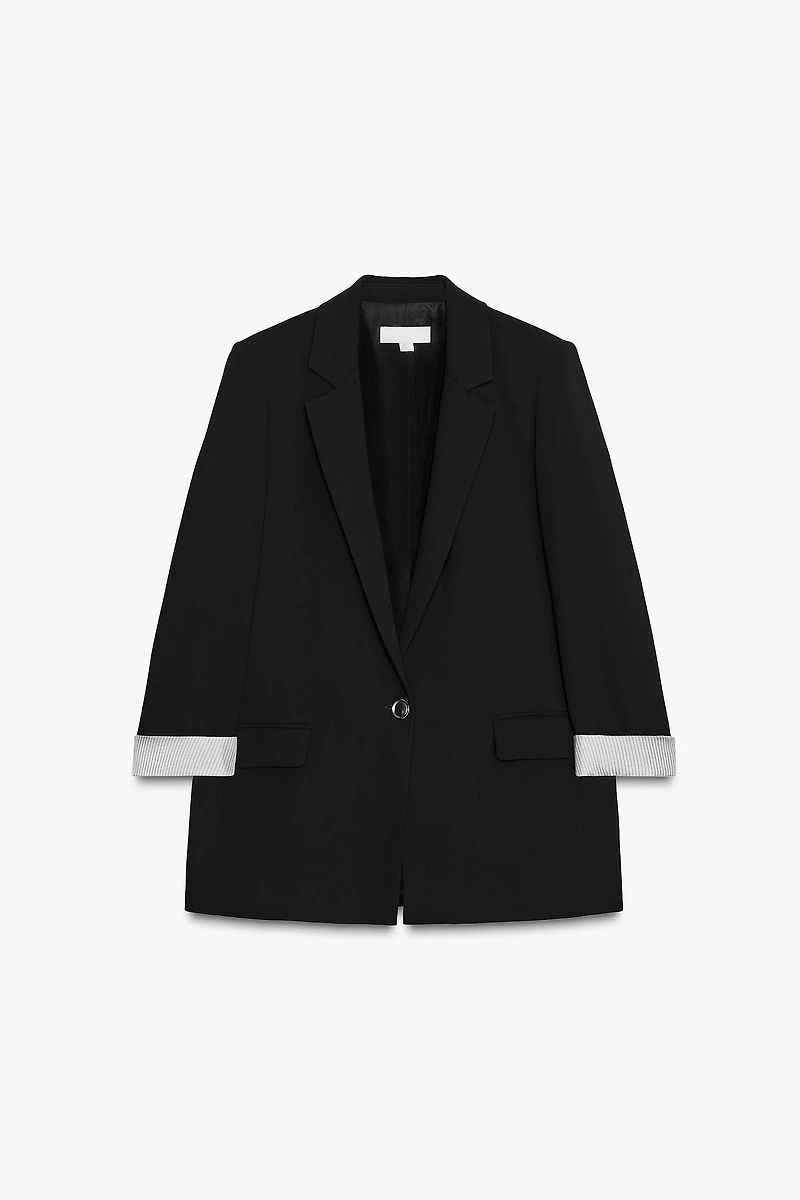 PRINTED CUFF BLAZER