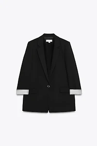 PRINTED CUFF BLAZER