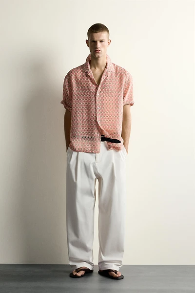 GEOMETRIC PRINT FLOWY SHIRT