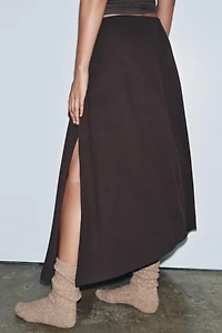 ASYMMETRIC MIDI SKIRT