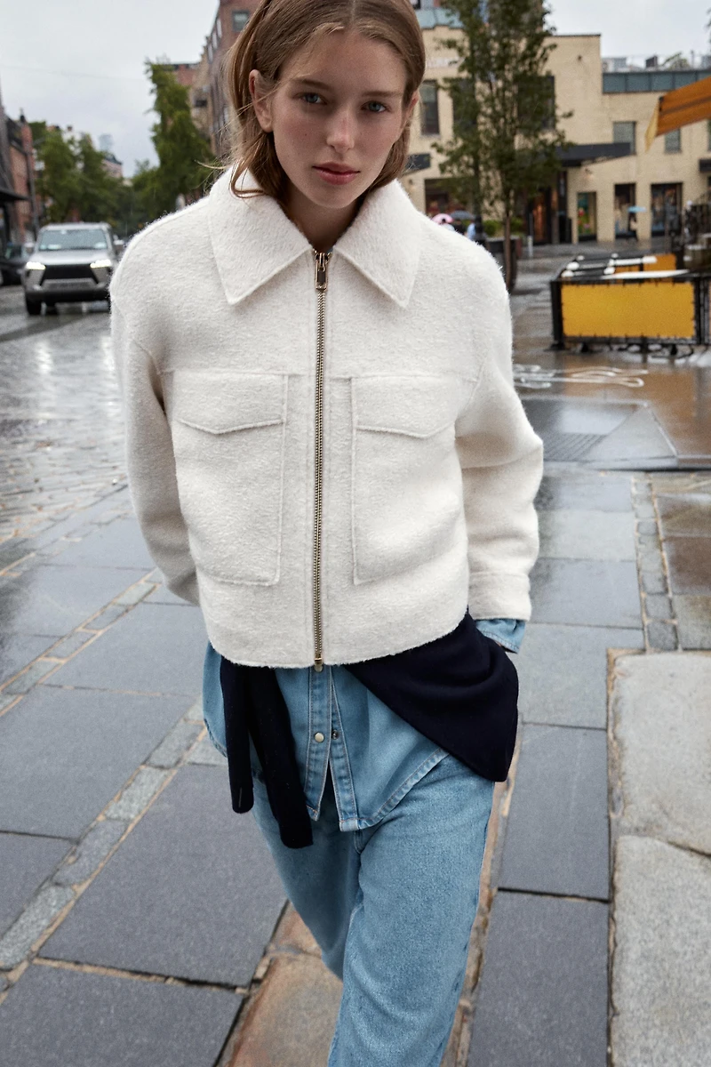 BOUCLÉ PATCH POCKET JACKET
