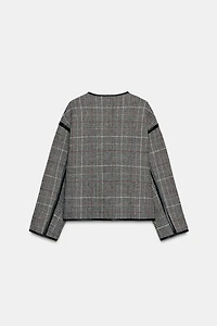 REVERSIBLE FAUX LEATHER PIPING JACKET