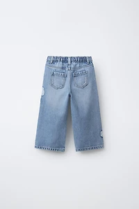 FLORAL WIDE LEG JEANS