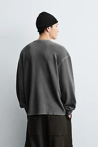 T-SHIRT GAUFRÉ LAVÉ