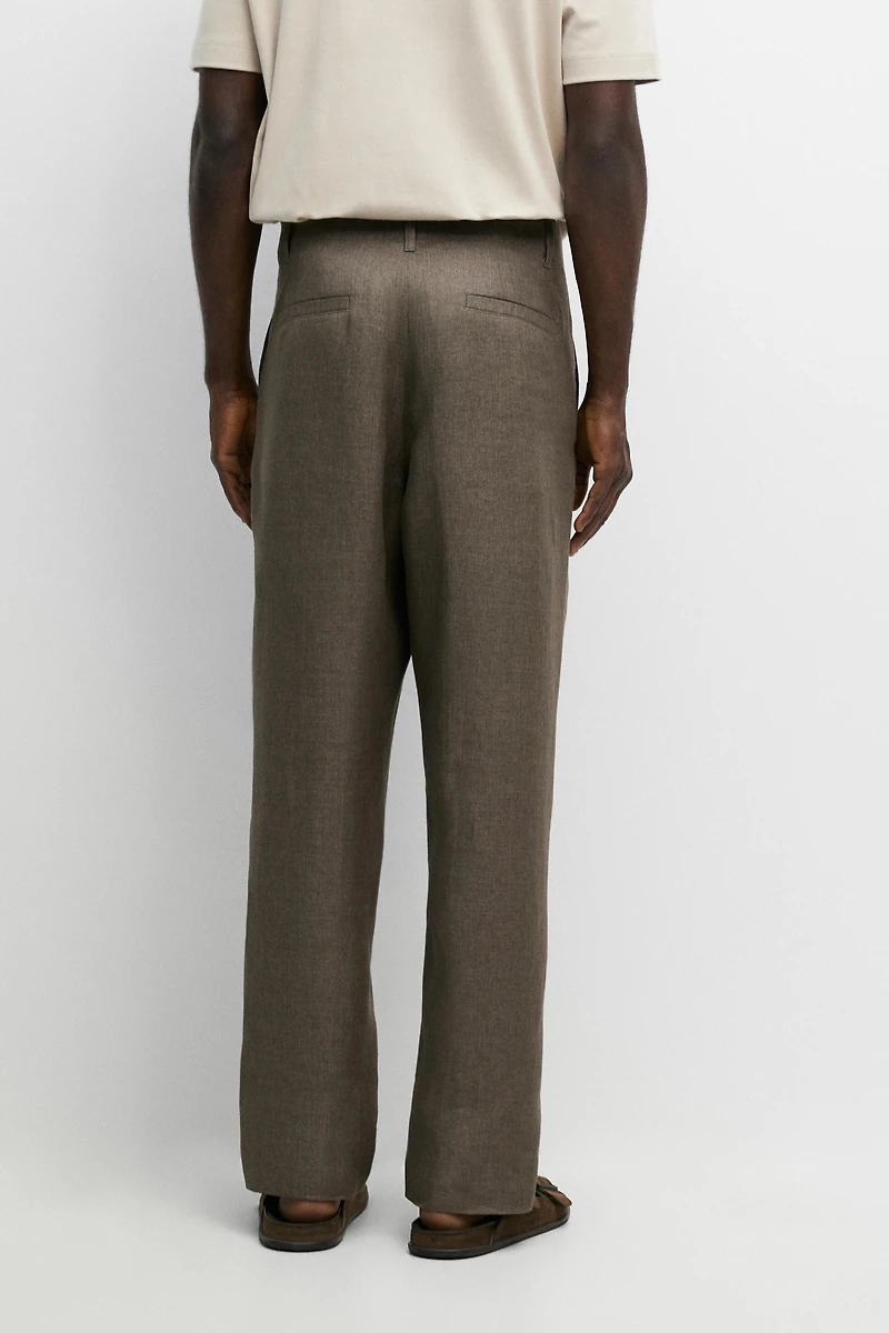 Faded total look 100% linen pants