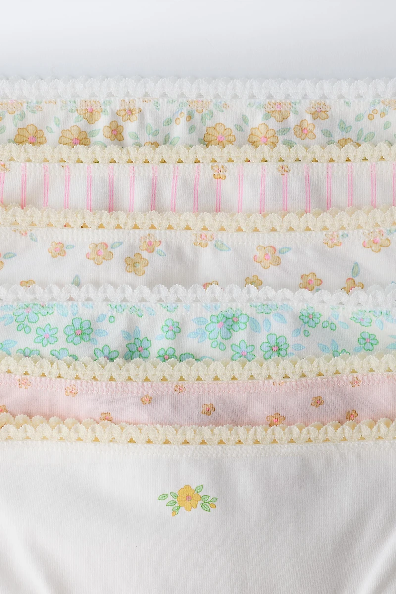 1 1/2-6 YEARS/ SIX-PACK OF FLORAL UNDERWEAR